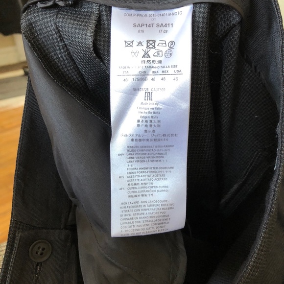 Like New Armani Wool/Silk Suit Charcoal - Picture 8 of 8